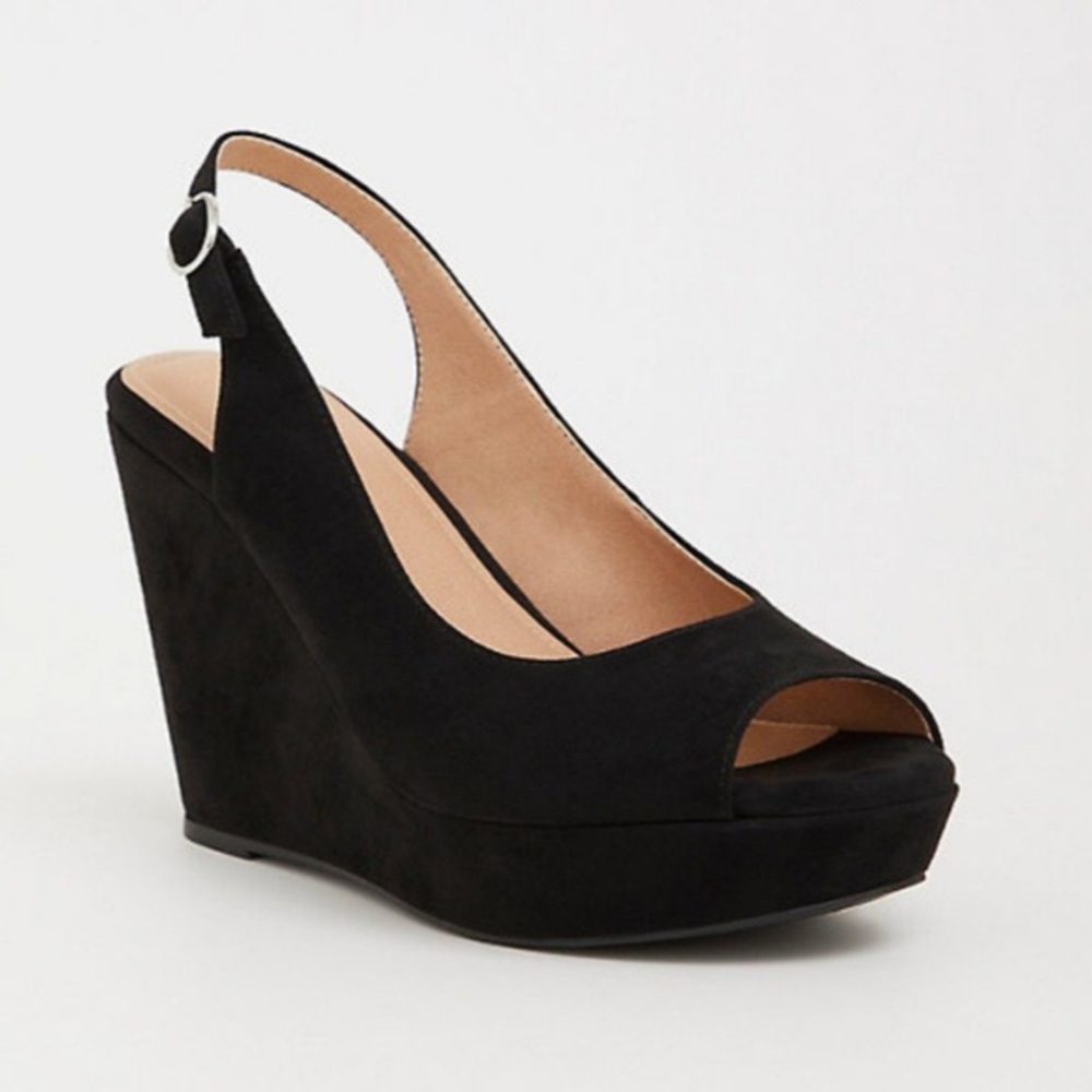 NWT Torrid Peep Toe Sling Back Platform Wedge 10W - Picture 1 of 4